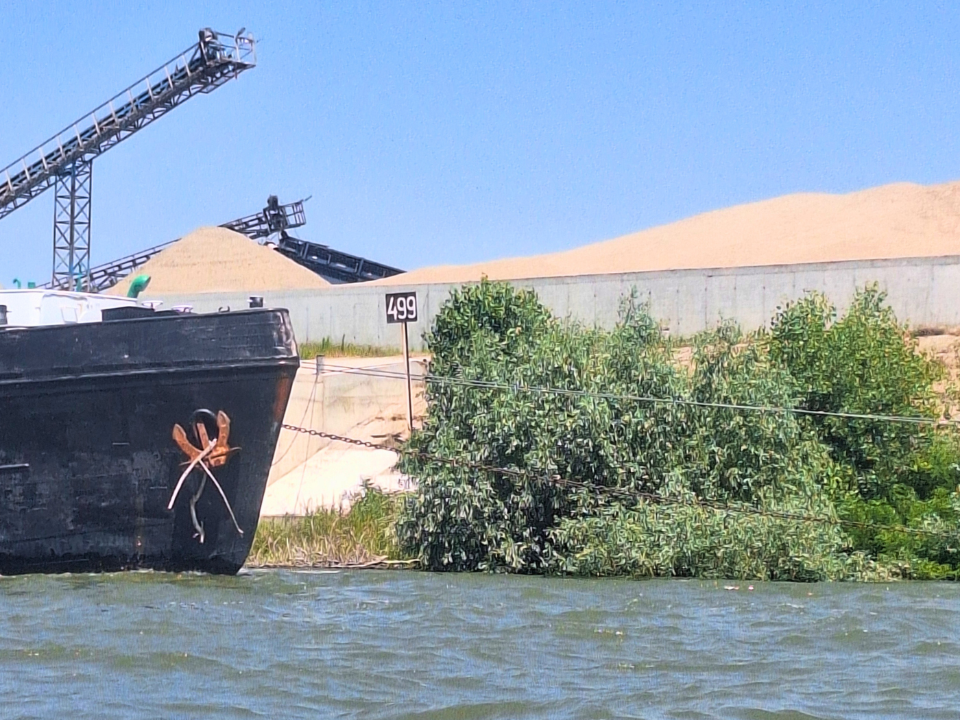 entering Ruse Bulgaria 499 kilometers to go to the Black Sea Danube River kilometer sign countdown under 500