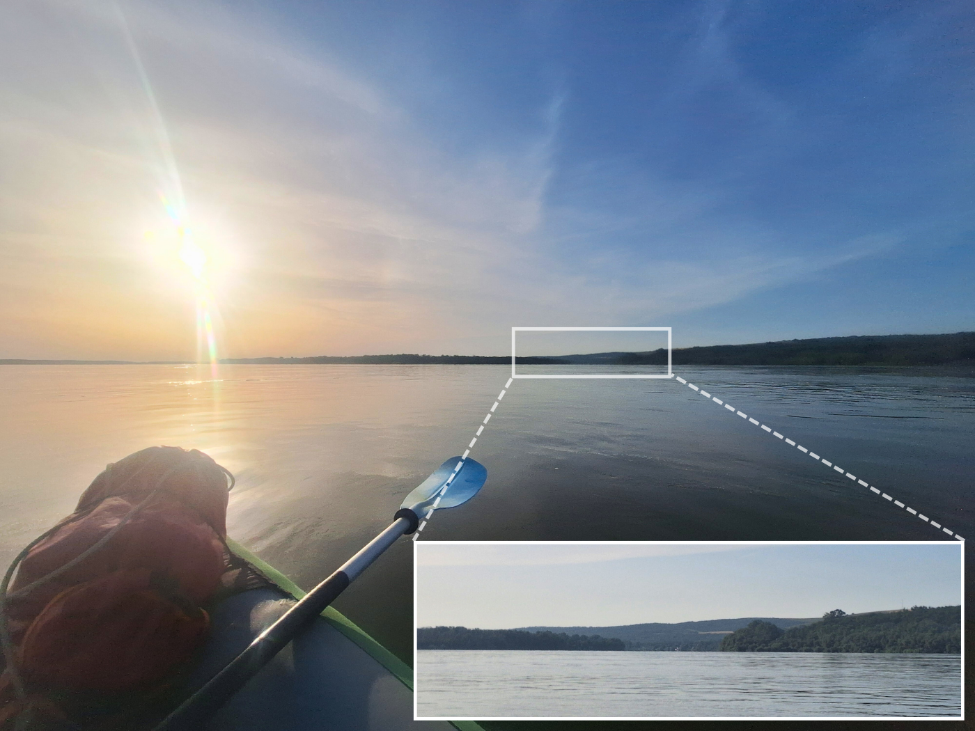Vardim Island branch Bulgaria Danube River arm channel near Svishtov Bulgaria sunrise kayaking
