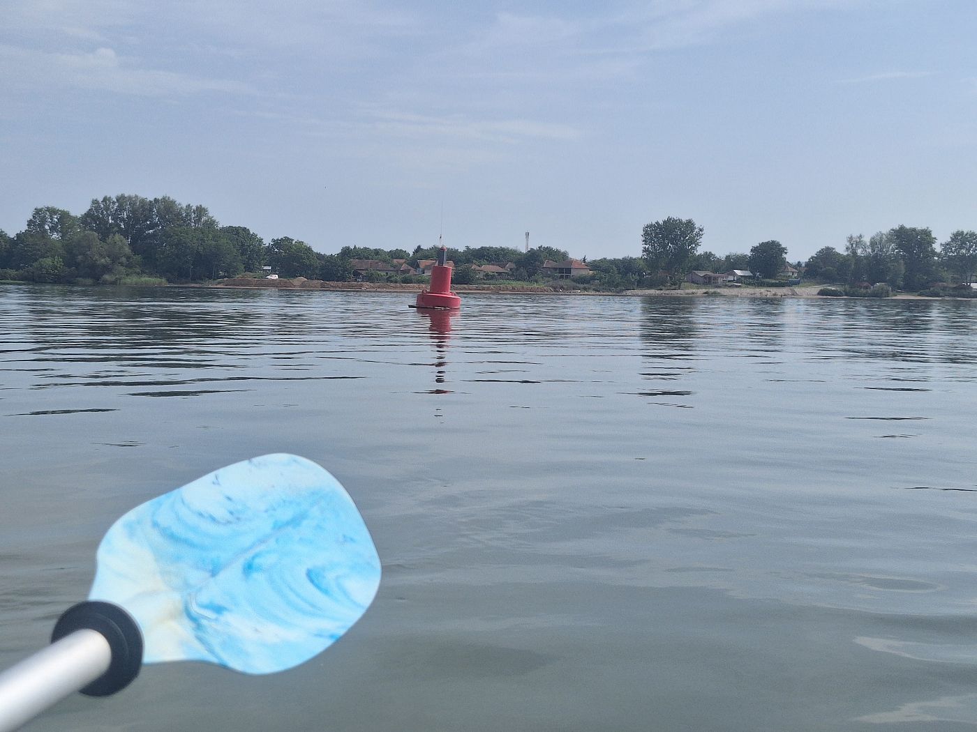red buoy near Korbovo Kladovo Serbia kayaking Danube River Balkan