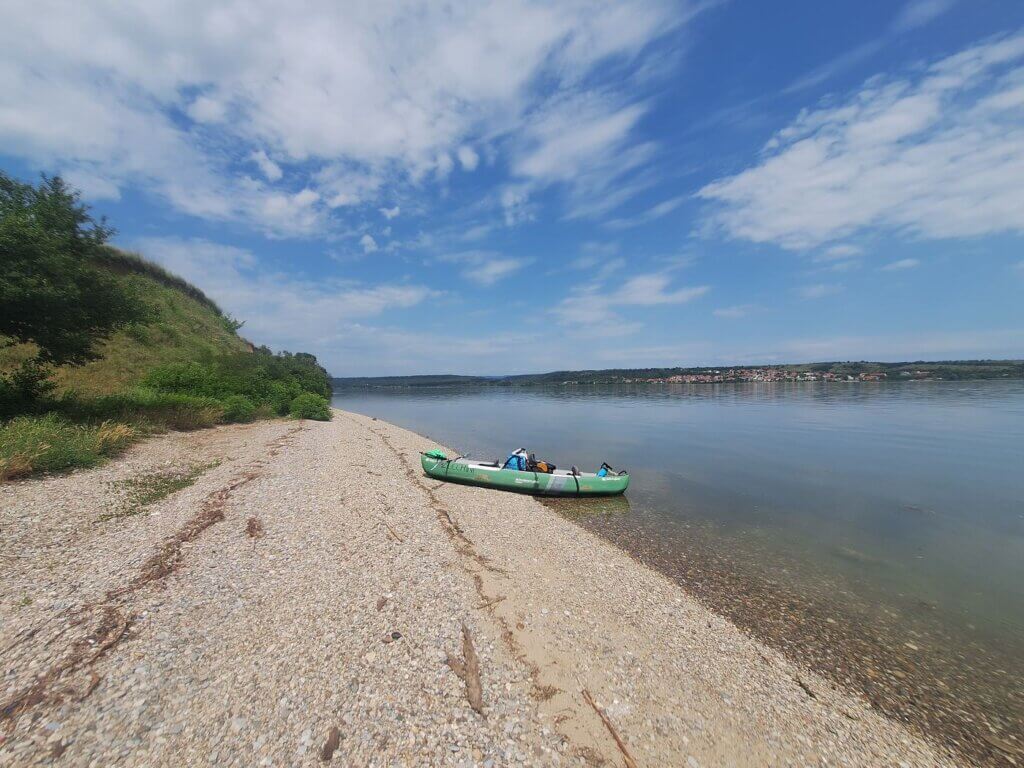 Zucchini the kayak Danube river lunch spot Romania Vrancea Serbia Vajuga kayaking 2024 summer