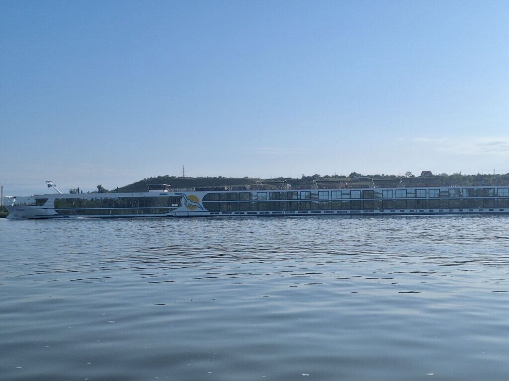 cruise ship Andrea II Danube River Simian island Romania Serbia Europe cruising kayak