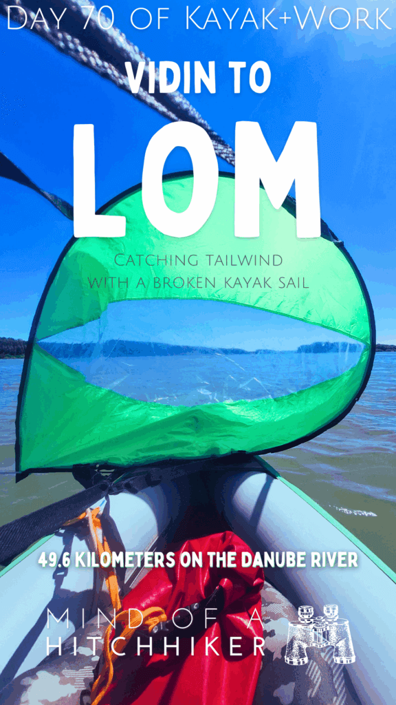 6 pin kayak sailing to Lom Bulgaria broken sail Zucchini