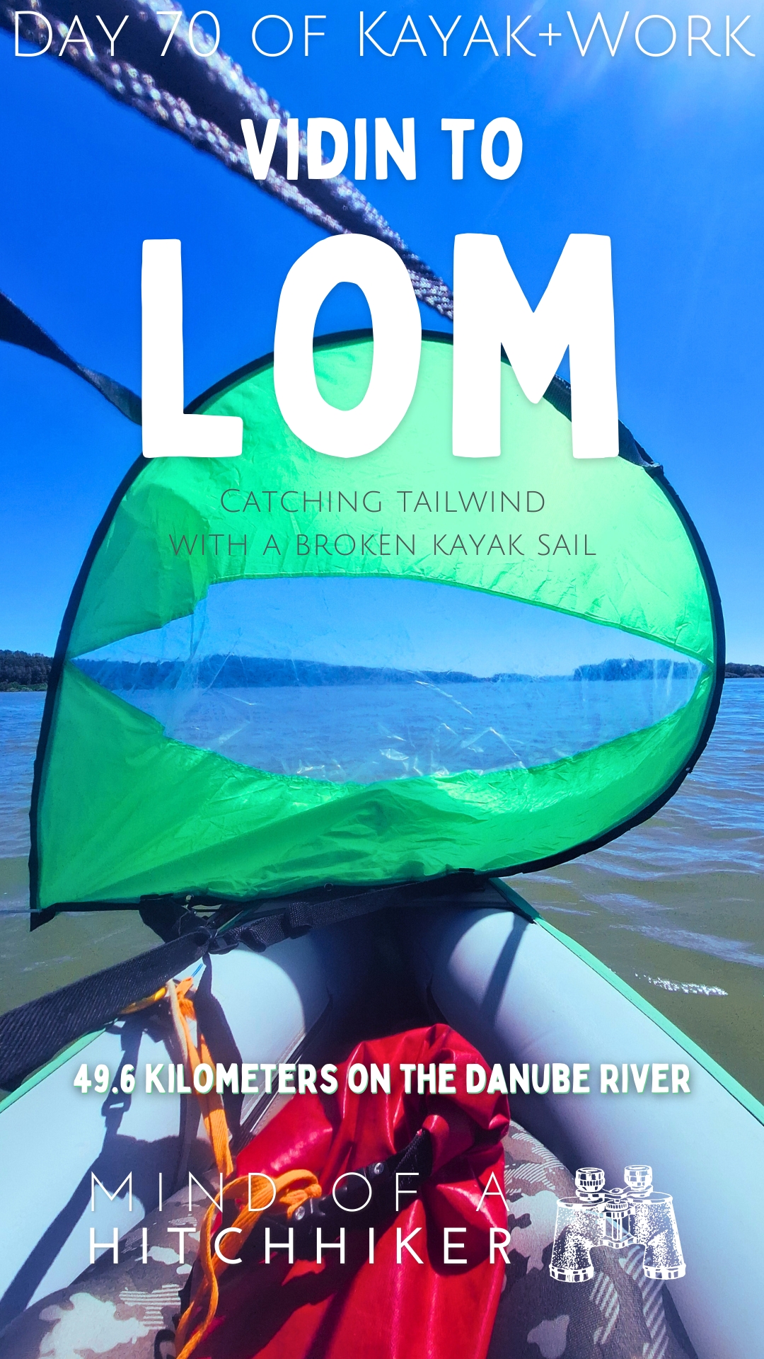6 pin kayak sailing to Lom Bulgaria broken sail Zucchini