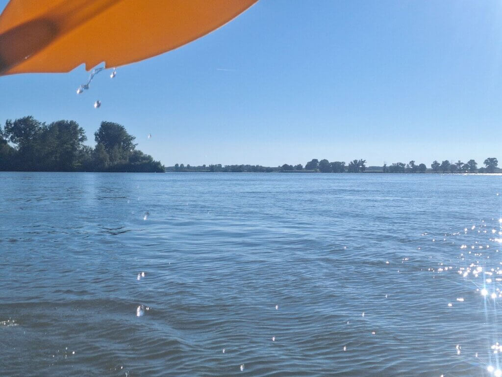 tail of Bogdan Sechan Island Bulgarian Danube River Romania background barren shores no trees