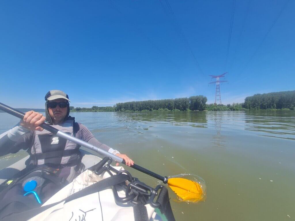 Jonas power lines Kozloduy NPP Bulgaria kayaking Danube River border area Romania Balkan