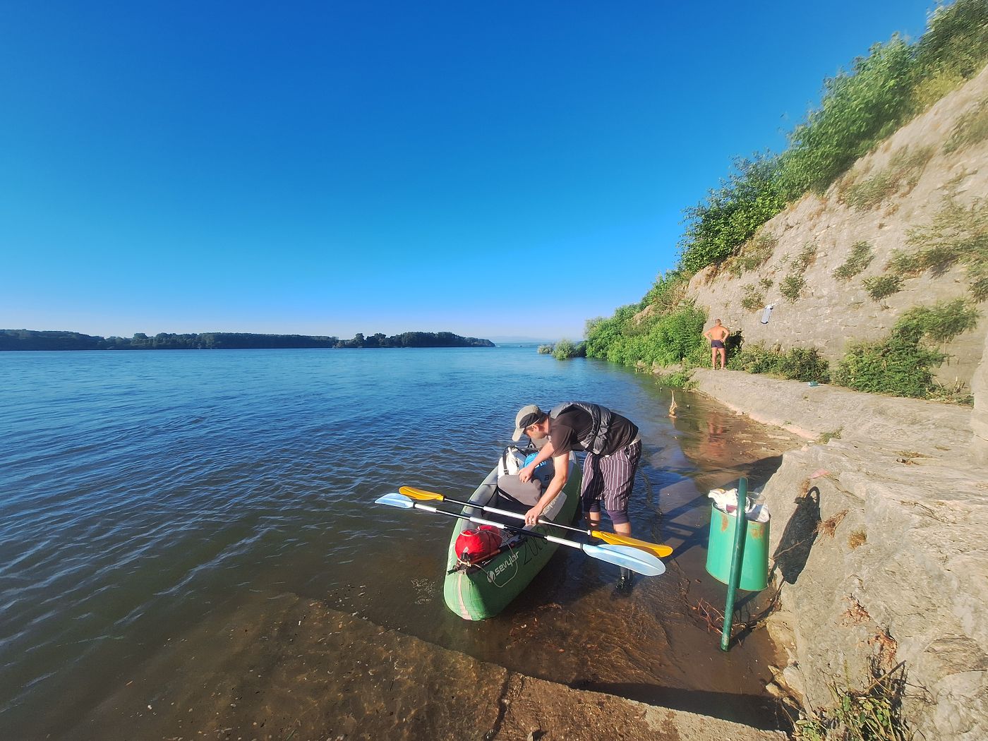 kayak trip day 70 Vidin to Lom Jonas Zucchini launch spot Baba Vida Beach