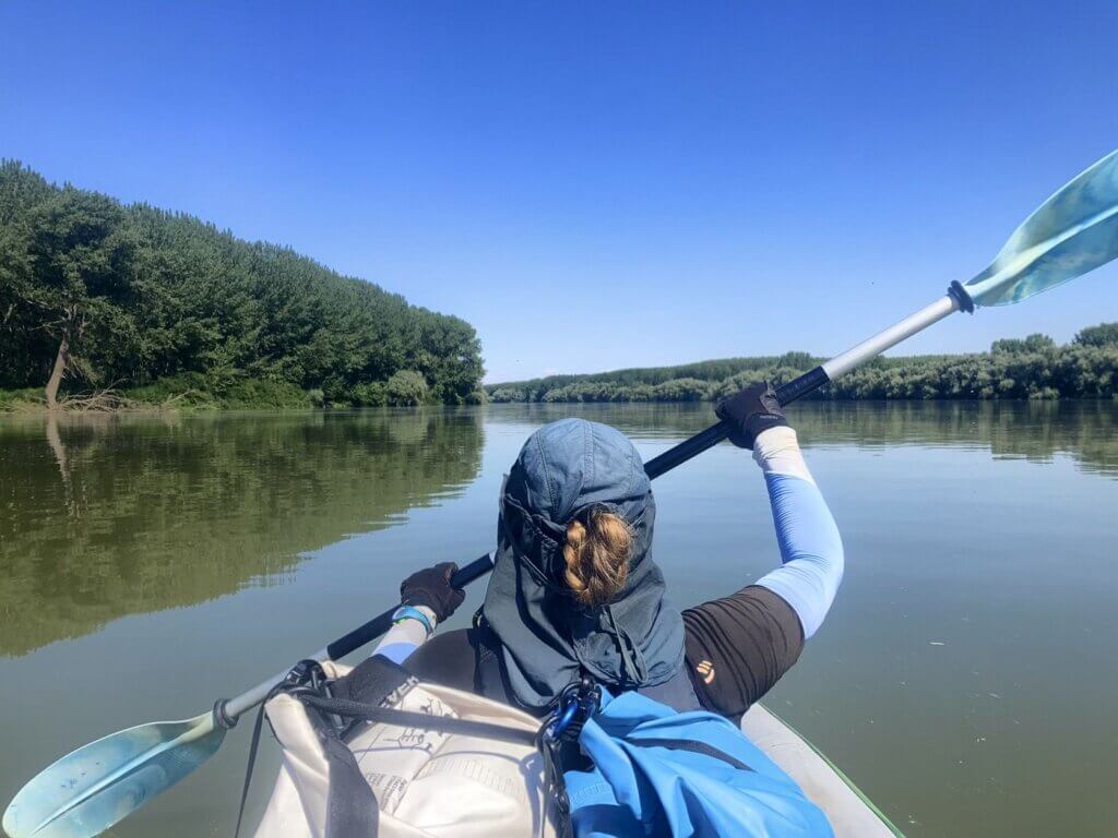 Iris Veldwijk super HDR kayaking Zucchini Kozloduy Island river branch Danube paddling summer 2024 Lom to Oryahovo