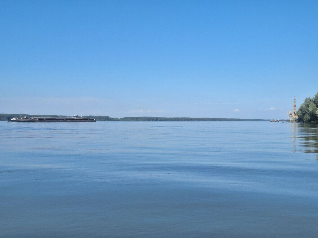 anchorage site barges Oryahovo port Bulgaria ferry crossing kayaking arrival 60 kilometer kayak trip Danube River Black Sea