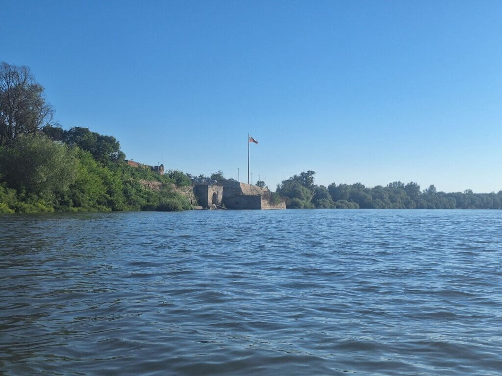 Bulgarian flag Baba Vida fortress Bulgaria Danube River kayaking Vidin to Lom