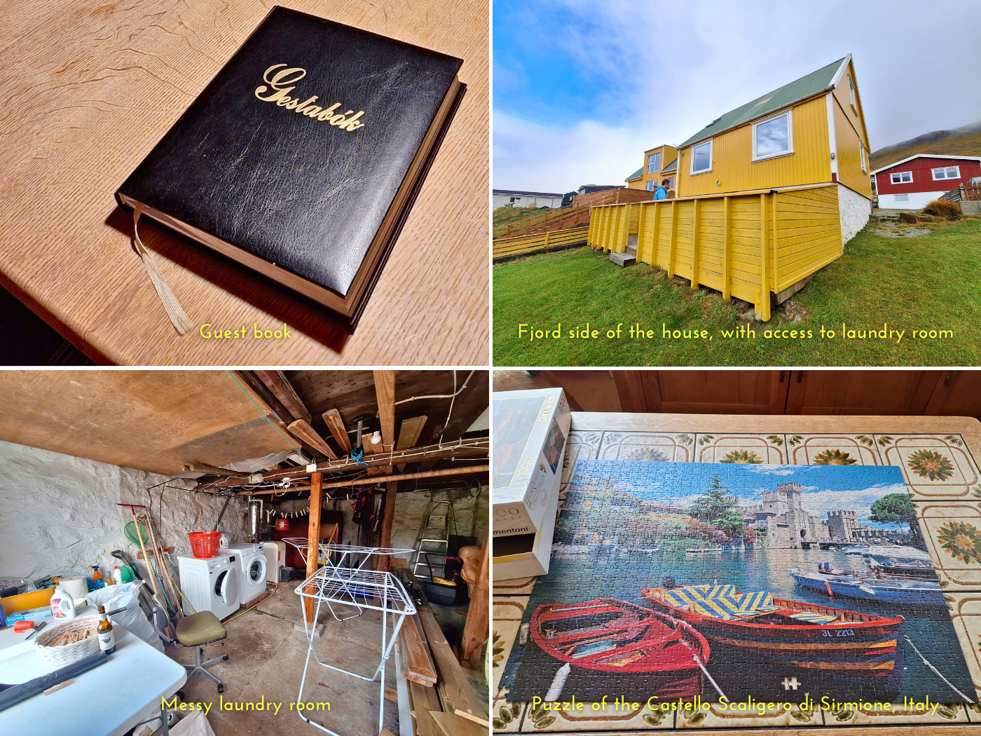 accommodation in the Faroe Islands rental in Suduroy guest book washing machine dryer puzzle holiday home