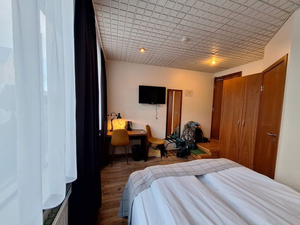 double bed hotel in Akureyri northern Iceland desk tea kettle