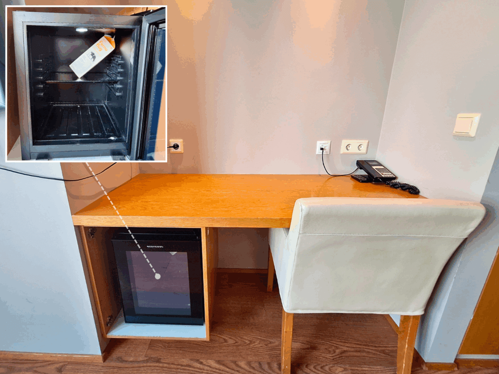 desk hotel Keilir double room minibar fridge Keflavík airport digital nomad travel Iceland