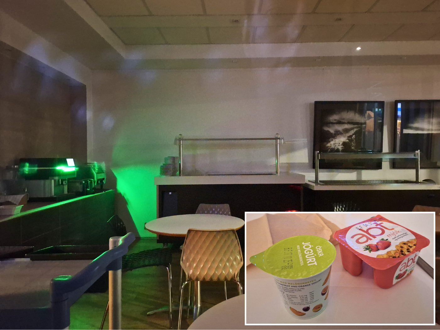 nonexistent breakfast emergency canceled flight hotel Keflavík airport hotel Keilir no food at 5 AM