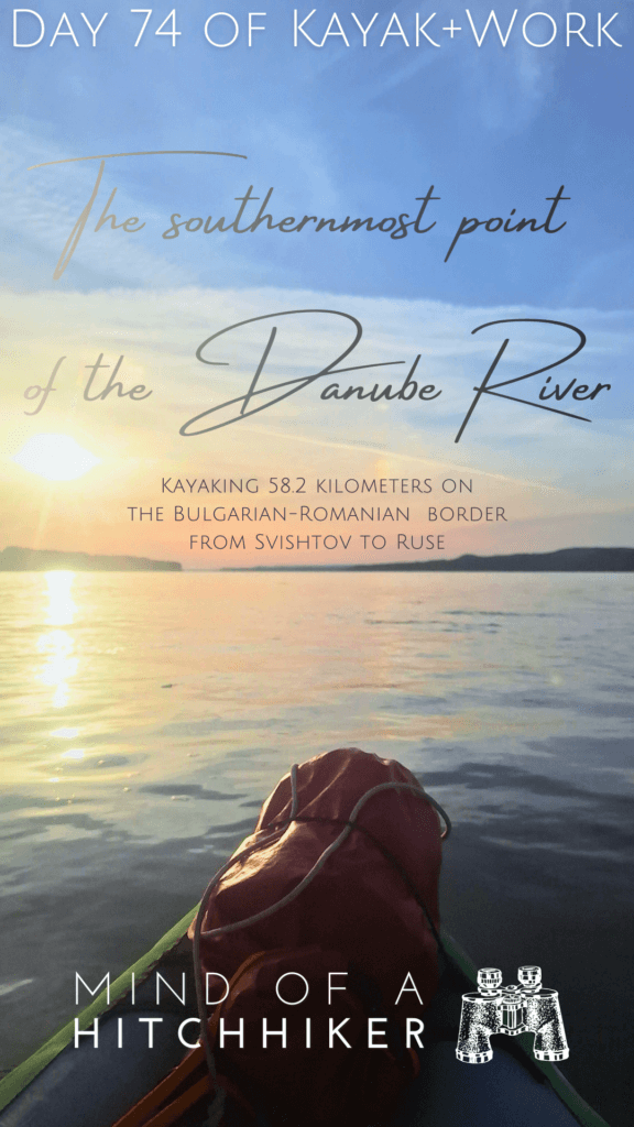 pin Kayak Trip Day 74 Svishtov to Ruse sunrise Zimnicea Giurgiu Danube River port inland shipping kayaking