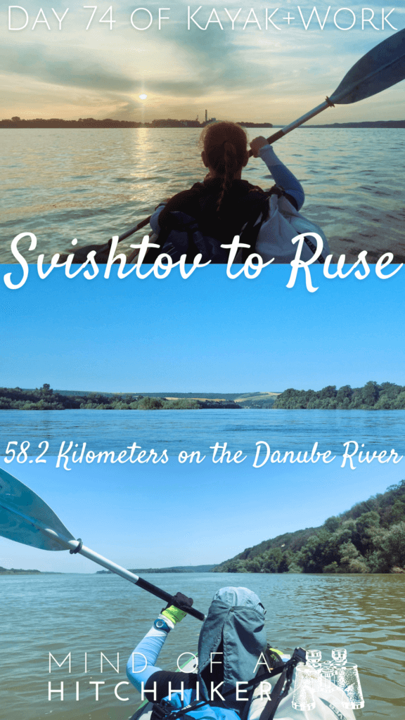 collage pin Kayak Trip Day 74 Svishtov to Ruse sunrise kayaking