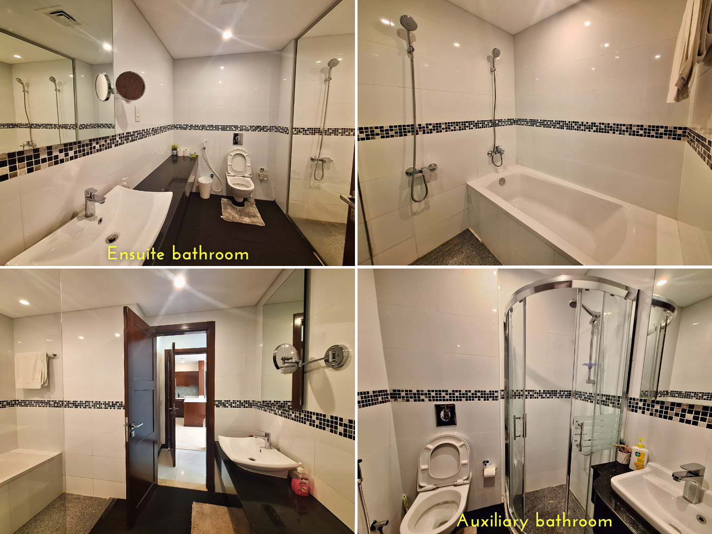 accommodation in Al Fateh Bahrain Manama shower bathroom bathtub sink Islamic hose bum gun toilet apartment Airbnb