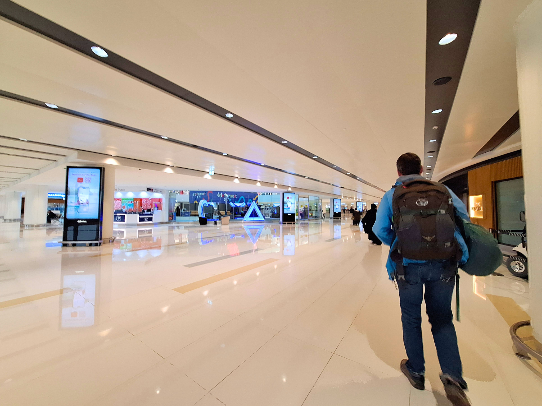 Bahrain International Airport transfer area central hall before immigration GCC Gulf