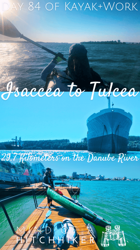 collage kayak trip day 84 Isaccea to Tulcea Danube Delta entrance to the Black Sea kayaking inflatable canoe