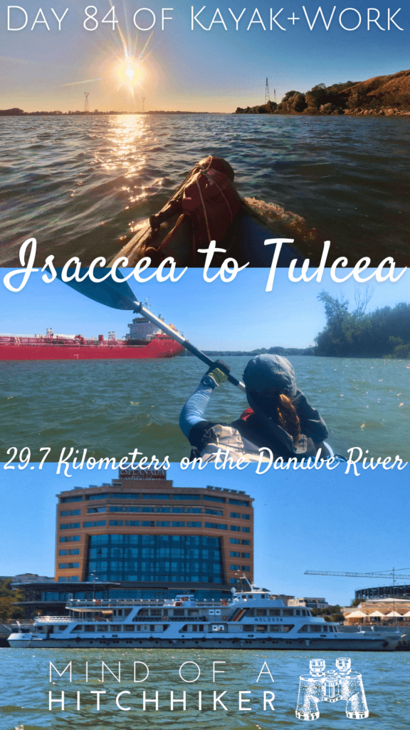 collage pins kayak trip day 84 paddling from Isaccea to Tulcea on the Romanian Danube Ukrainian border area to the Black Sea