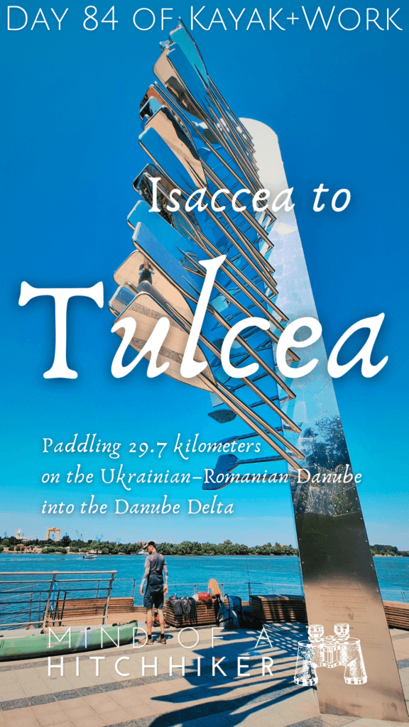 kayaking Danube Delta to Tulcea Romania monument to kayakers canoeists olympians day 84 to the Black Sea