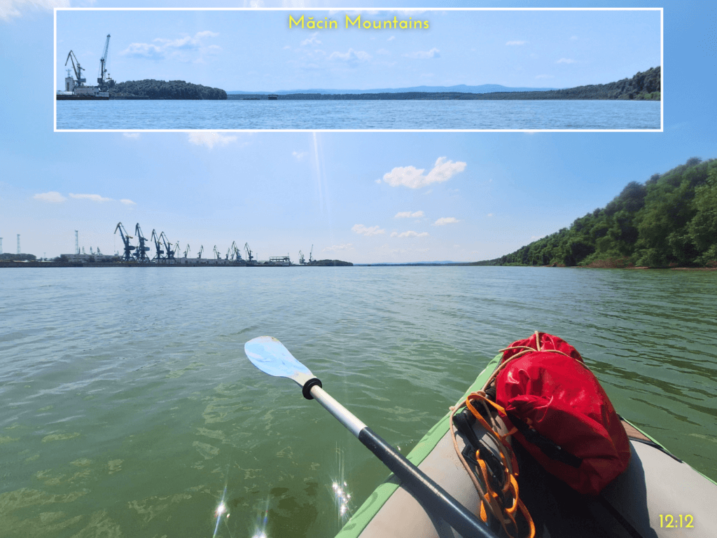 kayaking Reni Ukraine port Danube River Macin Mountains Romania port kayak inflatable Galati to Isaccea