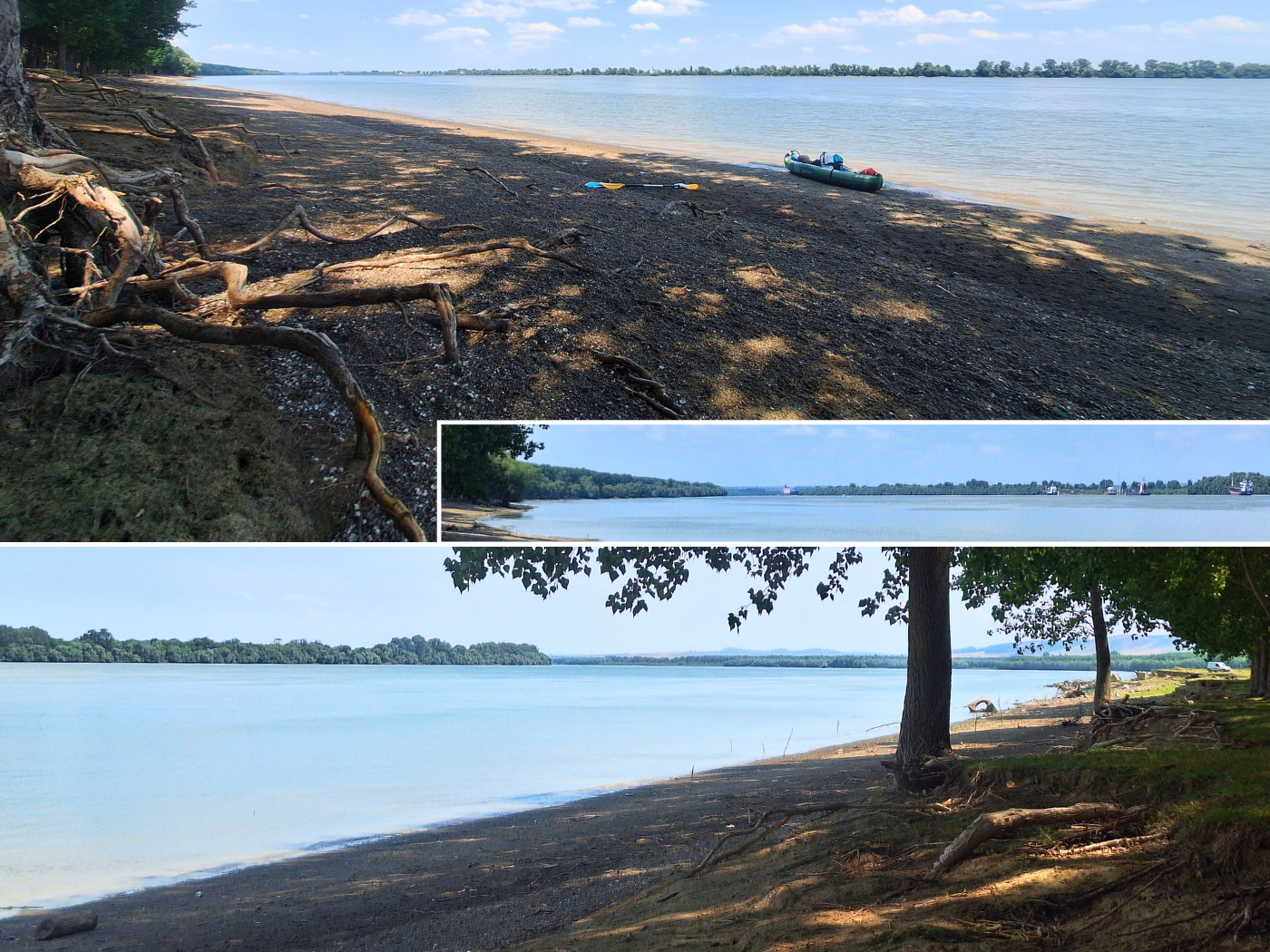 second break kayak trip day 83 Galati to Isaccea landing spot Danube River shipping Ukraine Romania border area