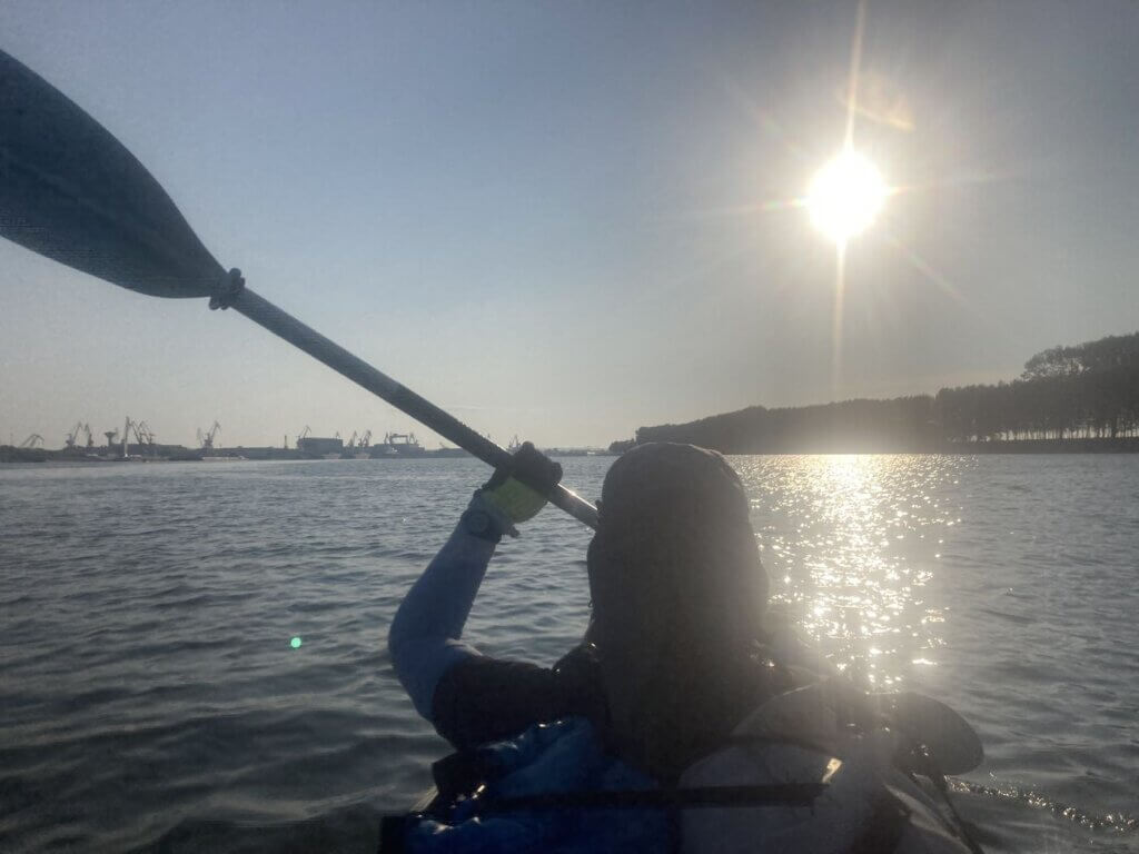 Iris Veldwijk 7 22 kayaking Galati sunrise Danube river port Romania Tulcea county