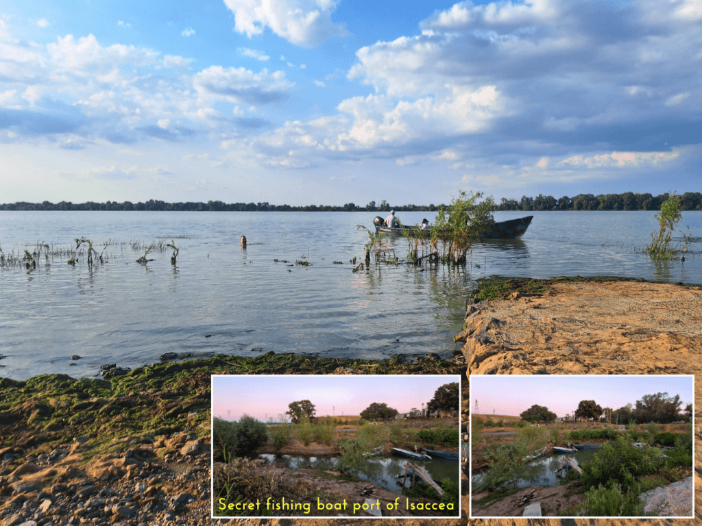 Jonas swimming in the Danube River Isaccea fishing boat port Danube River Romania Ukraine border area