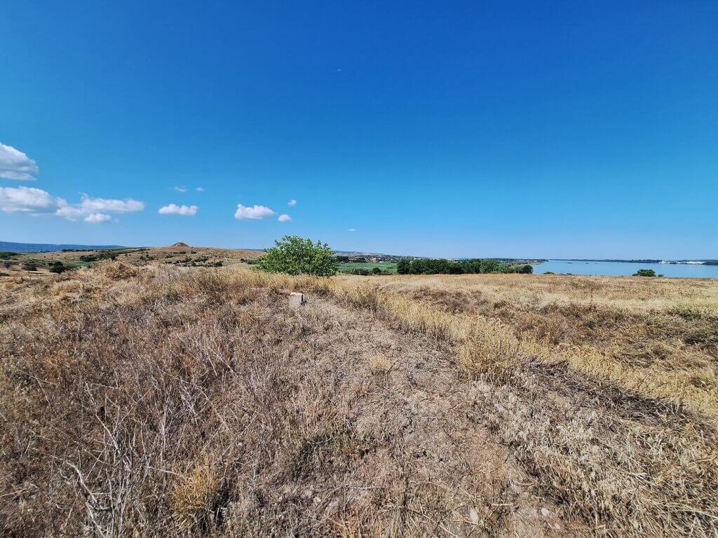 hiking hill cetatea Noviodunum Roman ruins on the Danube River in Isaccea Romania border area Ukraine Roman Danube fleet Classis Flavia Moesica