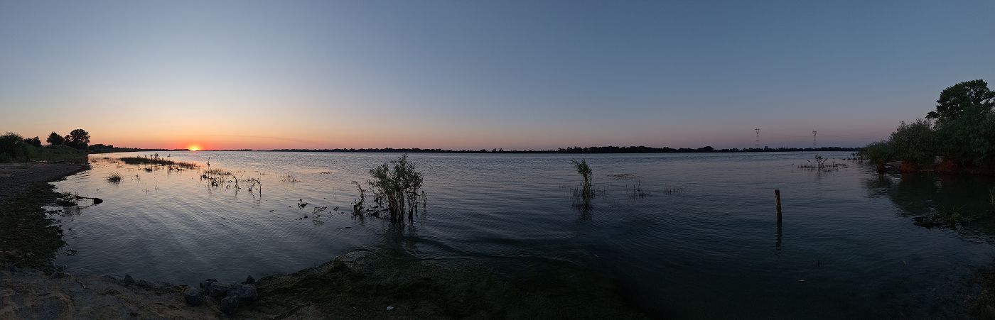 panorama sunset at Pensiune Isaccea Souvenir Romania Danube River Orlivka Ukraine border area