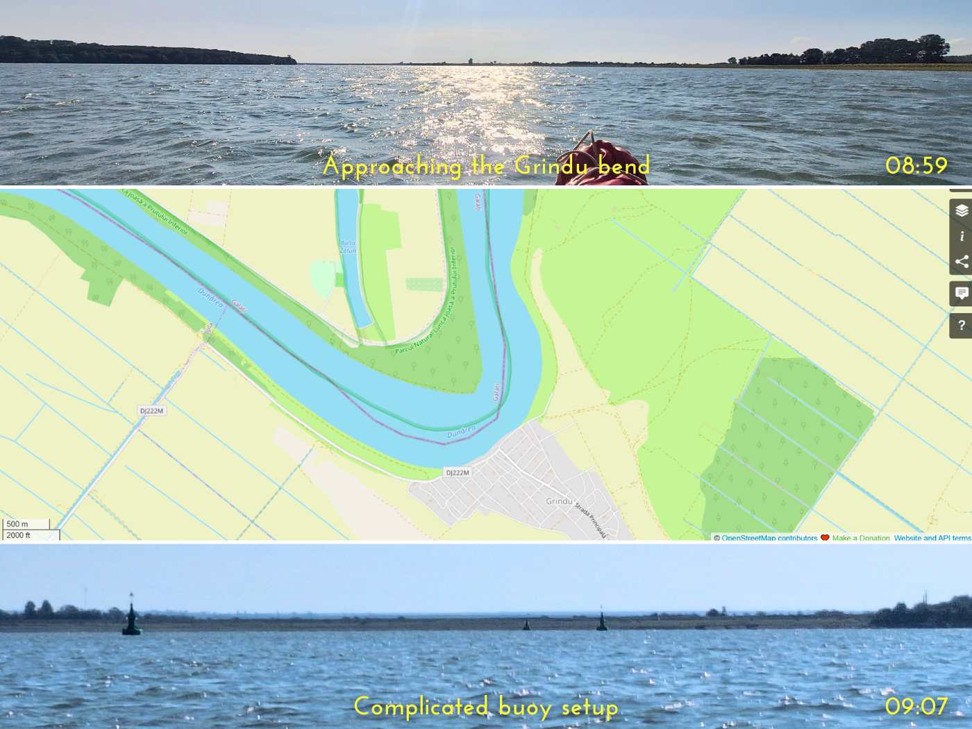 Grindu Bend Danube River Romania Galati Tulcea counties buoys kayaking trip