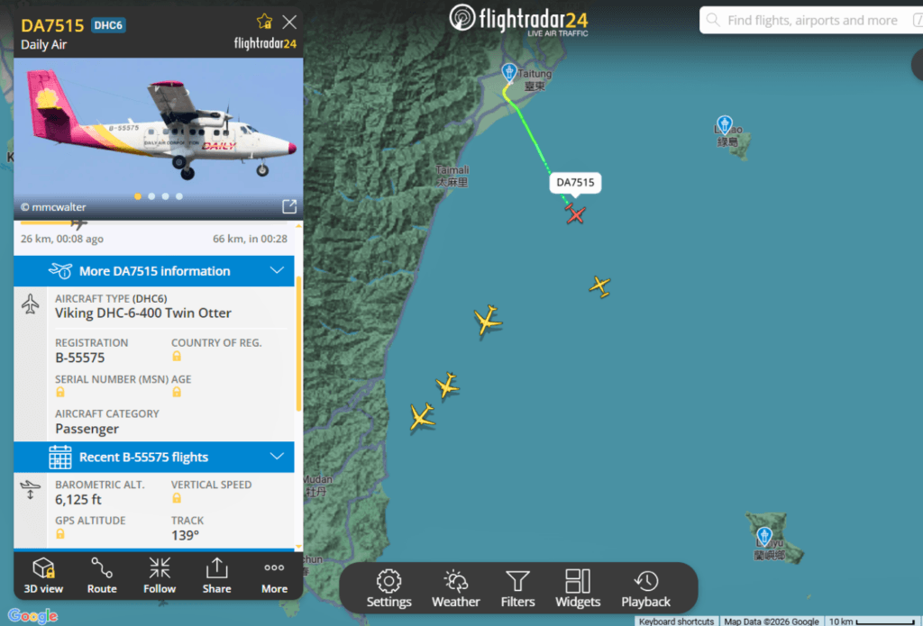 Daily Air flight Taitung to Lanyu Orchid Island