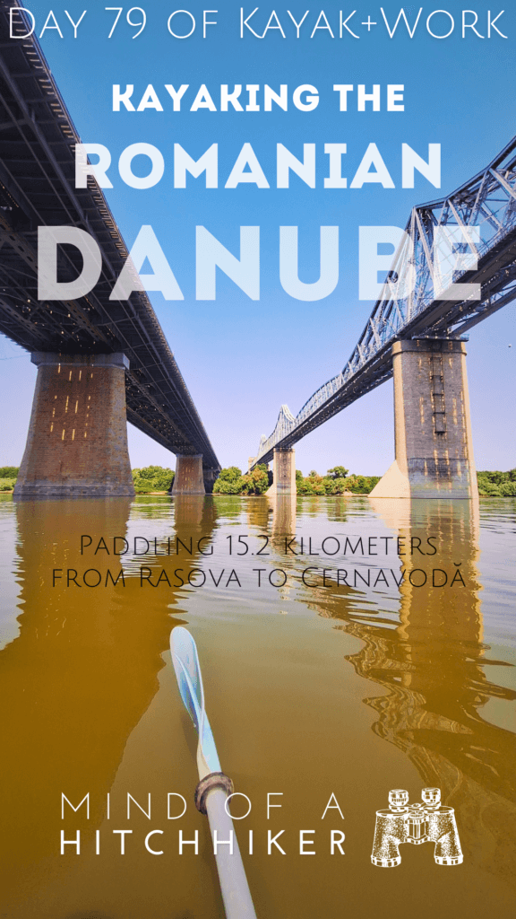 kayaking into the Danube Black Sea Canal Anghel Saligny bridge Balta Ialomitei Dobruja Constanta county Romania