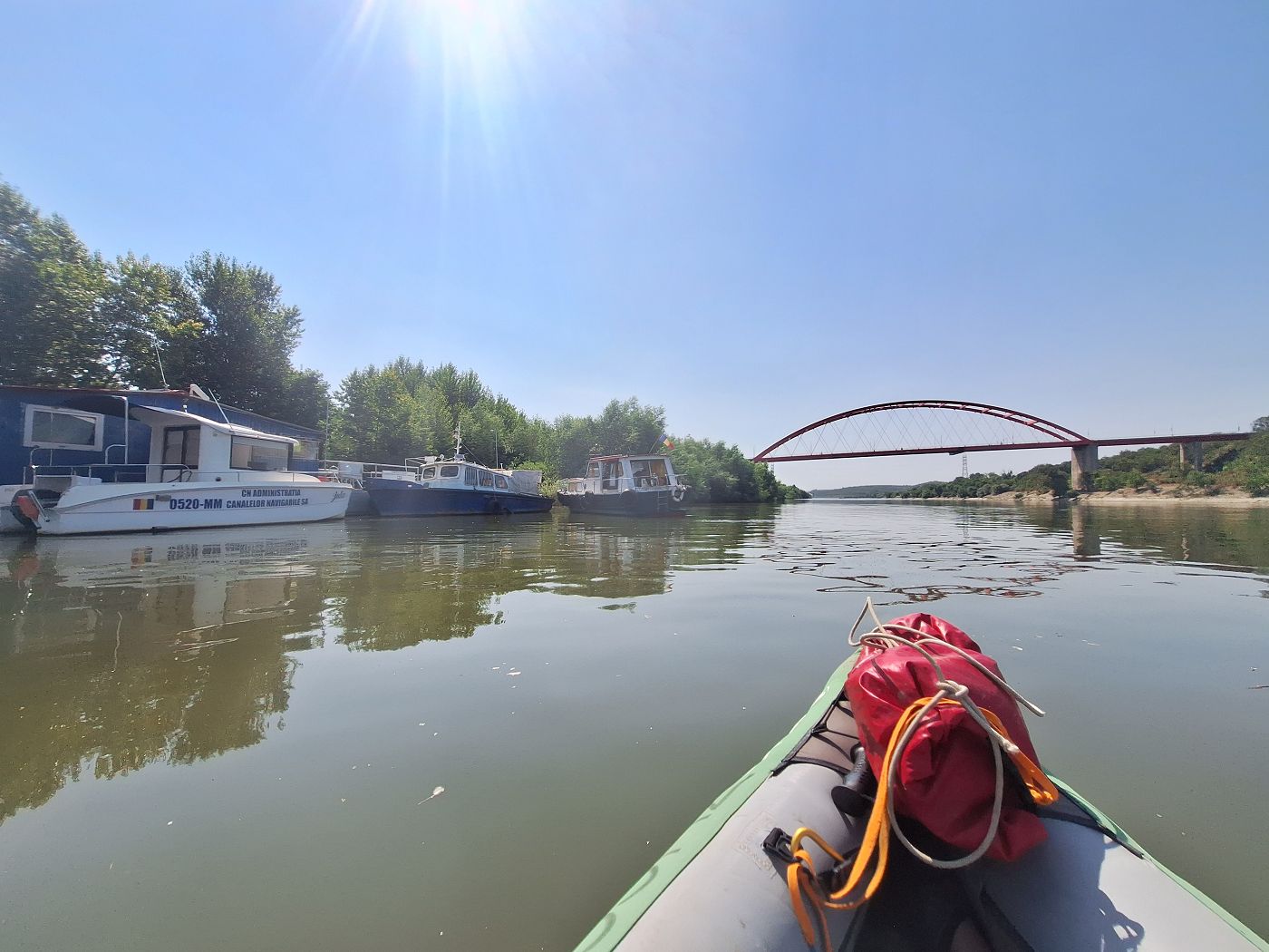 Romanian water police base at the start end of the Danube Black Sea Canal Cernavoda Saint Mary bridge