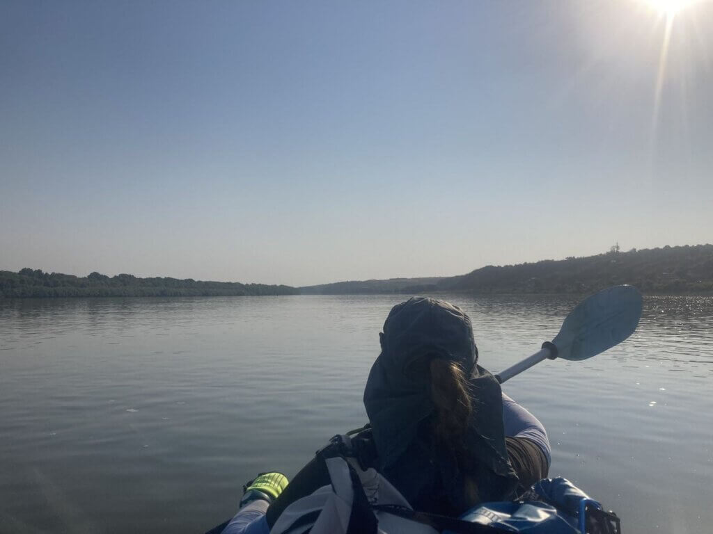 Iris Veldwijk kayaking Danube River day 79 Rasova to Cernavoda Romania Danube–Black Sea Canal