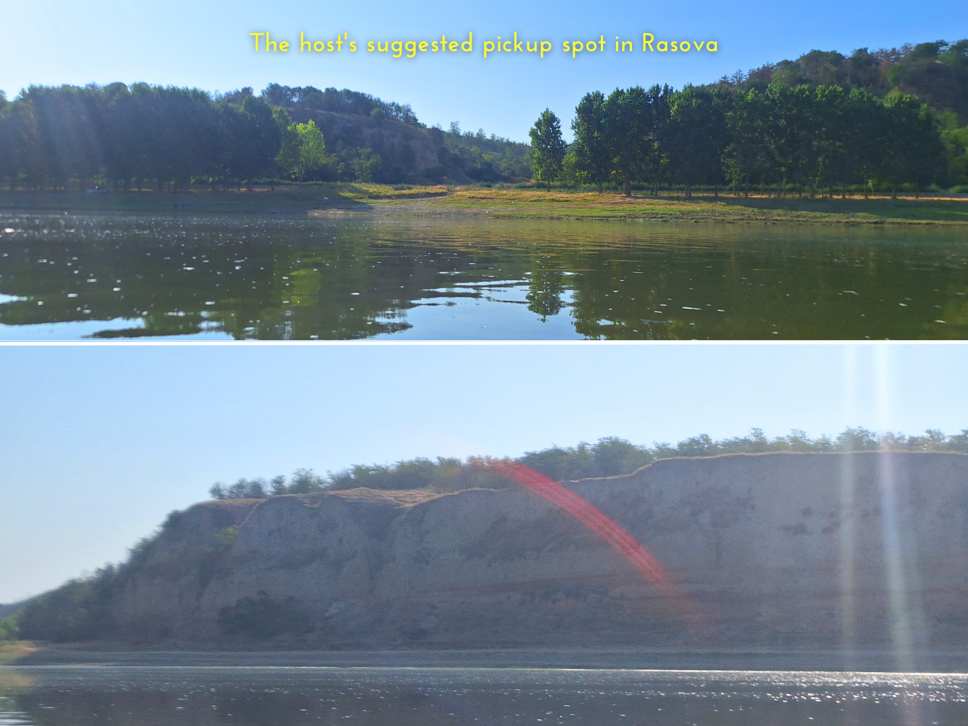 Danube beach access Rasova vehicle car and cliffs on the River in Romania Constanta county